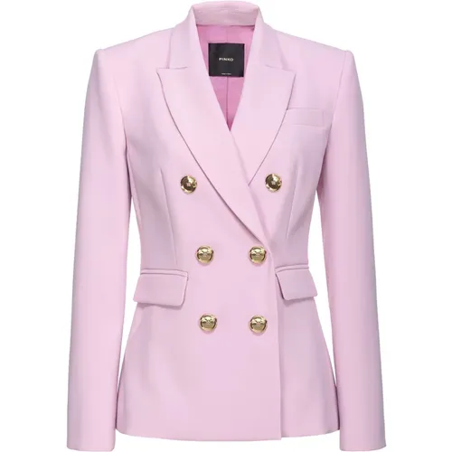 Double-breasted Blazer with Metal Buttons , female, Sizes: M - pinko - Modalova