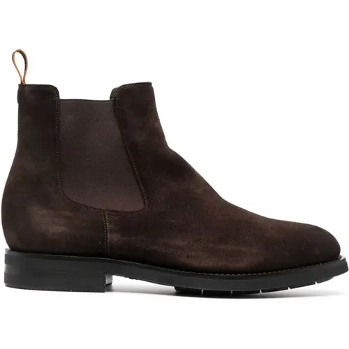 Suede Chelsea Boots , male, Sizes: 7 1/2 UK, 6 1/2 UK, 8 1/2 UK - Santoni - Modalova