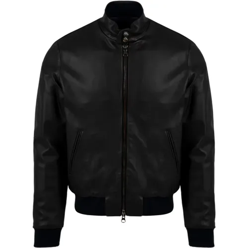 Blaue Lederjacke für Herren , Herren, Größe: XL - The Jack Leathers - Modalova