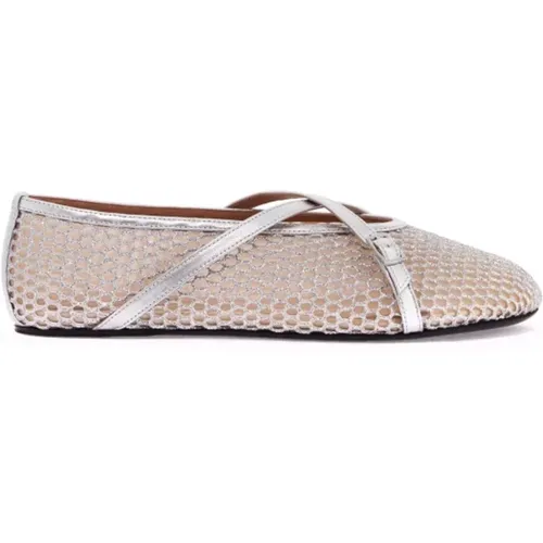 Glittery Mesh Ballerina Flats , female, Sizes: 3 UK, 7 UK, 4 UK, 5 UK, 6 UK - D'Accori - Modalova