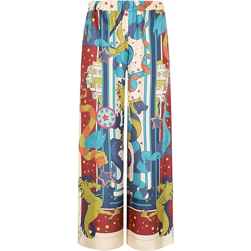 Silk Patterned Pants , female, Sizes: 4XS - Max Mara Weekend - Modalova