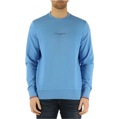 Cotton Sweatshirt with Logo Print , male, Sizes: S, XL, M - Tommy Hilfiger - Modalova