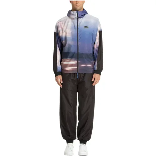 Abstract Multicolour Tracksuit with Hood , male, Sizes: M - Emporio Armani EA7 - Modalova