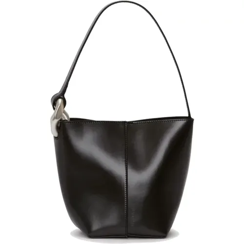 Bucket Bag Hammered Leather Silver , female, Sizes: ONE SIZE - JW Anderson - Modalova