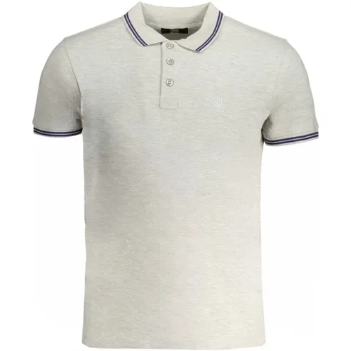 Graues Baumwoll-Poloshirt mit Stickerei , Herren, Größe: L - Cavalli Class - Modalova