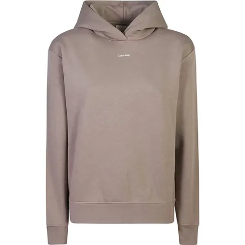 Graue Pullover Kollektion , Damen, Größe: L - Calvin Klein - Modalova