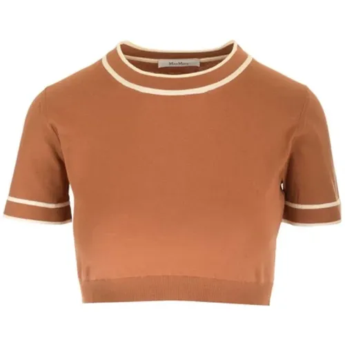 Leather Cropped Sweater , female, Sizes: M, S - Max Mara - Modalova