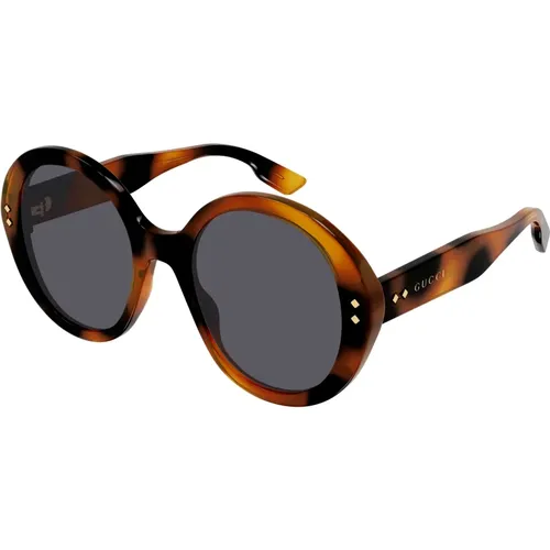 Havana/Blau Sonnenbrille,Sonnenbrille Gg1081S 001 schwarz schwarz grau,Sonnenbrille Havana/Grün - Gucci - Modalova