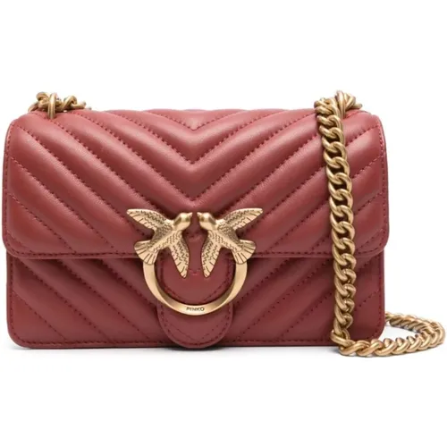 Rote Chevron-Gesteppte Schultertasche - pinko - Modalova