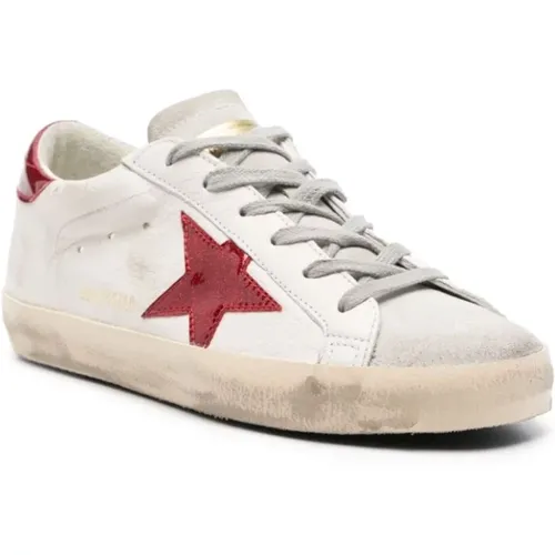 Red Star Suede Sneakers , female, Sizes: 3 UK - Golden Goose - Modalova