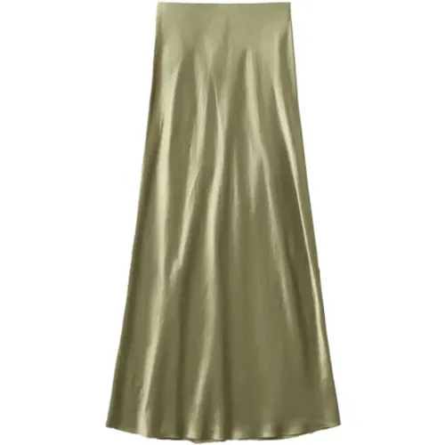 Satin Maxi Skirt in Artichoke , female, Sizes: M, L - Vince - Modalova