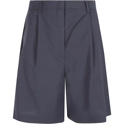 Hoch taillierte Bermuda-Shorts aus reiner Wolle , Damen, Größe: 2XS - Max Mara Weekend - Modalova