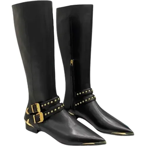 Pre-owned Leather boots , female, Sizes: 3 1/2 UK - Versace Pre-owned - Modalova