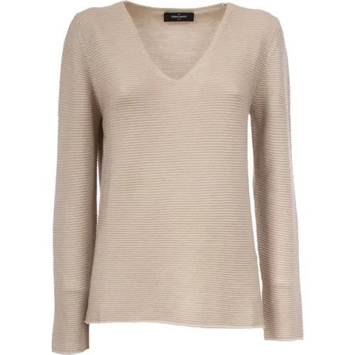 Wool Sweater with V-Neck , female, Sizes: 2XL - Gran Sasso - Modalova