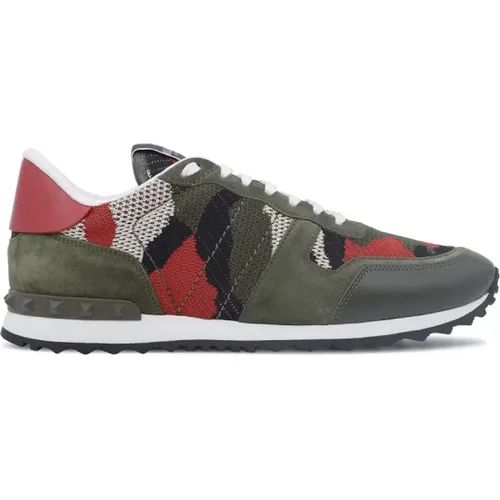 Rock Runner Camo Sneakers , male, Sizes: 9 1/2 UK, 10 UK, 8 1/2 UK, 7 UK, 8 UK - Valentino - Modalova