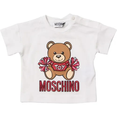 Weiße Teddy besticktes T-Shirt - Moschino - Modalova