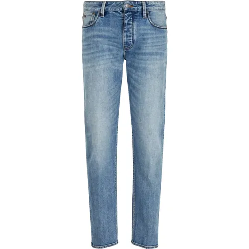 Blaue Jeans Slim Cut Logo Patch , Herren, Größe: W36 - Emporio Armani - Modalova