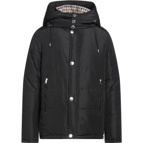 Elegante schwarze Jacke mit abnehmbarer Kapuze - Aquascutum - Modalova