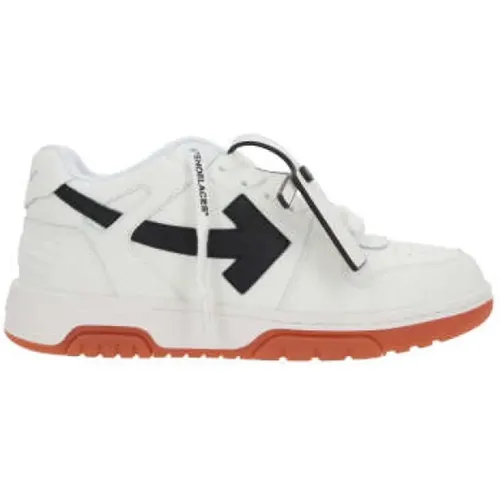 Off , Leather Low-Top Sneakers with Arrow Patch , female, Sizes: 7 UK, 5 UK, 6 UK, 4 UK, 3 UK - Off White - Modalova