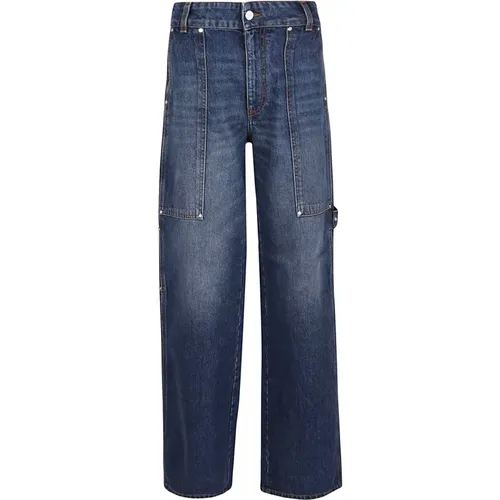 Dunkelblaue Vintage Workwear Wide Jeans - Stella Mccartney - Modalova