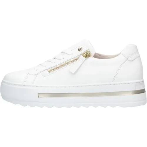 Weiße Low Sneaker 498 Comfort Kollektion , Damen, Größe: 39 EU - Gabor - Modalova