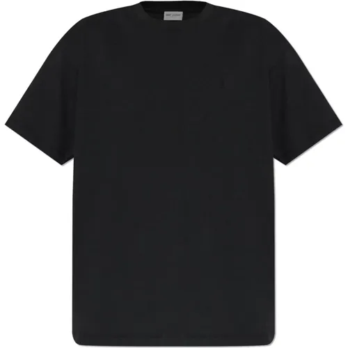 Rundhals T-Shirt , Herren, Größe: M - Saint Laurent - Modalova