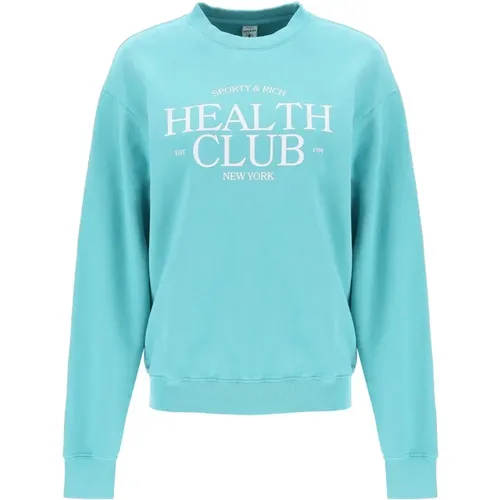 Health Club Sweatshirt , Damen, Größe: M - Sporty & Rich - Modalova