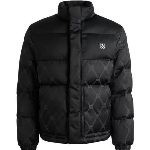 Padded Jacket with Jacquard Motif , male, Sizes: 2XL, XL - Hugo Boss - Modalova