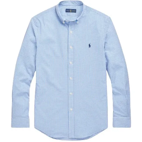 Custom Stretch Cotton Poplin Check Shirt , male, Sizes: M, S, L, XL, 2XL - Polo Ralph Lauren - Modalova