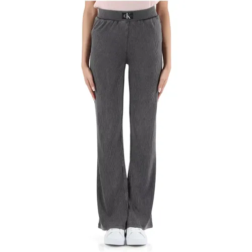 Ribbed Cotton Stretch Pants , female, Sizes: XS, M, S, L - Calvin Klein Jeans - Modalova