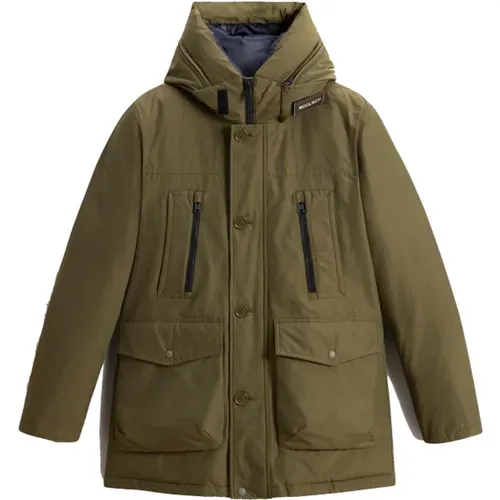 Parka with Logo Hood , male, Sizes: L, M, 2XL - Woolrich - Modalova