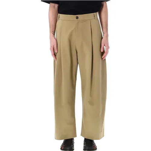Mens Clothing Trousers Tan Ss24 , male, Sizes: L, M - Studio Nicholson - Modalova
