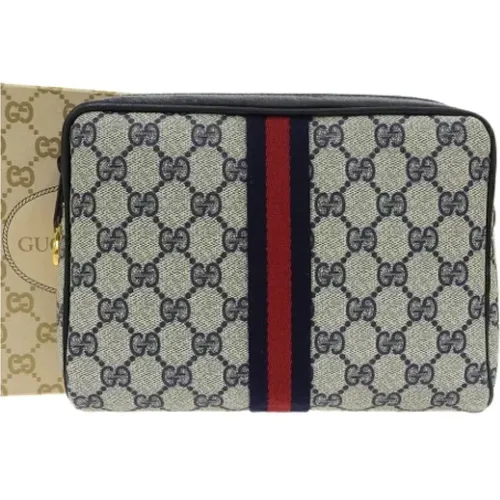 Pre-owned Navy Canvas Gucci bag , female, Sizes: ONE SIZE - Gucci Vintage - Modalova