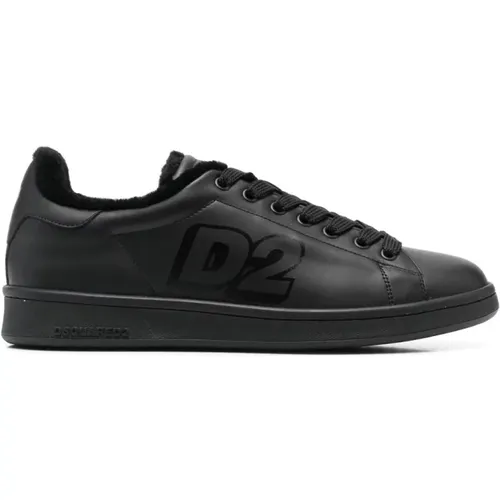 Leather Casual Sneakers for Men , male, Sizes: 7 UK - Dsquared2 - Modalova
