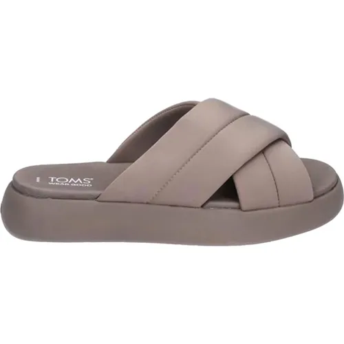 Mallow Crossover Slippers Taupe , female, Sizes: 3 UK, 4 UK - TOMS - Modalova