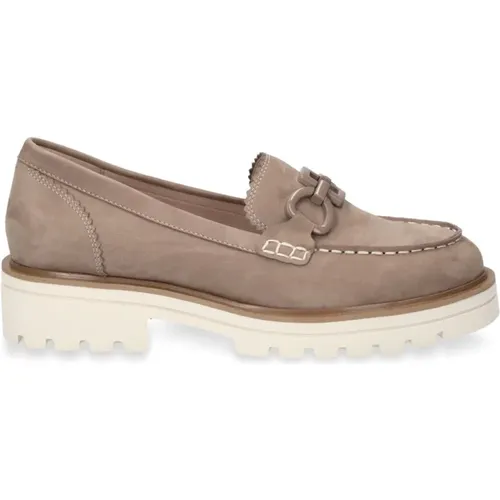 Mud nubuc casual closed loafers , female, Sizes: 3 UK, 4 UK, 8 UK, 5 UK, 6 UK, 7 UK - Caprice - Modalova