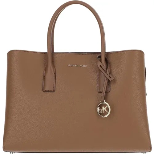 Leather Tote Bag with Logo Charm , female, Sizes: ONE SIZE - Michael Kors - Modalova