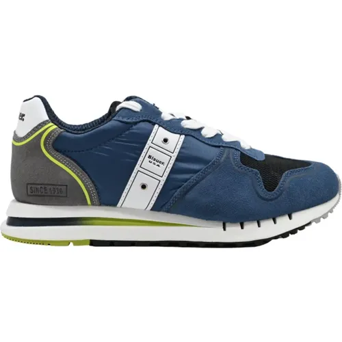 Quartz Sneakers in Avio Grey , male, Sizes: 11 UK, 9 UK, 7 UK, 10 UK, 8 UK, 6 UK - Blauer - Modalova