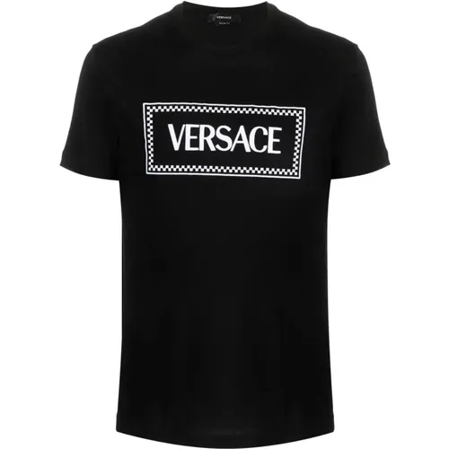 Schwarzes T-Shirt 1B000 , Herren, Größe: XL - Versace - Modalova