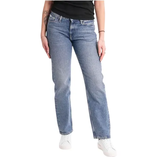 Low Rise Gerades Jeans , Damen, Größe: W28 - Calvin Klein Jeans - Modalova