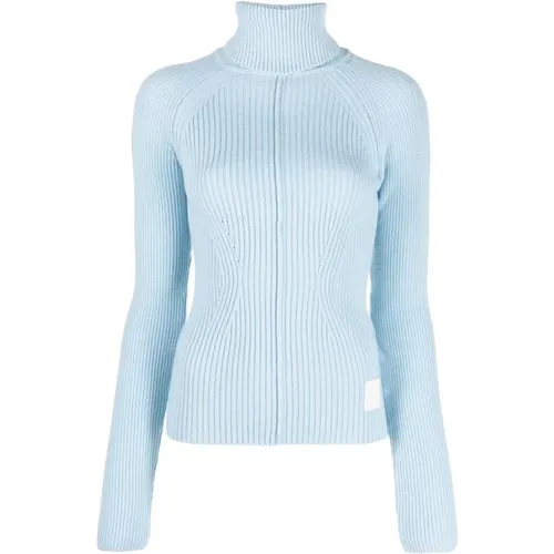 Blauer Gerippter Rollkragenpullover , Damen, Größe: XS - Marc Jacobs - Modalova