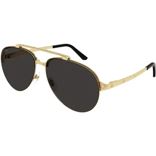Gold Graue Sonnenbrille Cartier - Cartier - Modalova