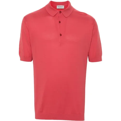 Coral Knitted Polo Shirt , male, Sizes: 2XL, L, M, XL - John Smedley - Modalova