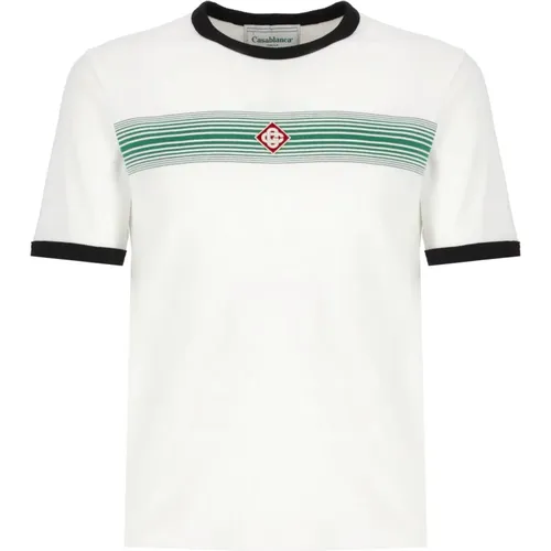 Striped Crew Neck T-shirt , male, Sizes: L, XL - Casablanca - Modalova