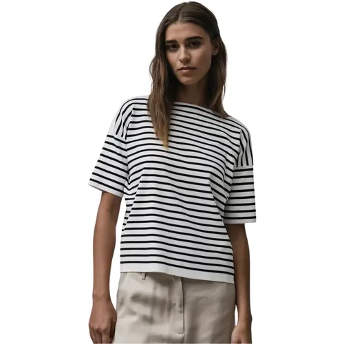 Striped Oversized Cotton T-shirt , female, Sizes: S - Roberto Collina - Modalova