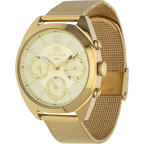 Womens Chronograph Watch with Gold Dial , female, Sizes: ONE SIZE - Tommy Hilfiger - Modalova
