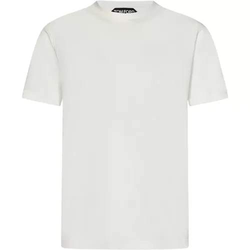 T-shirt with Logo Embroidery , male, Sizes: L, XL, M, S - Tom Ford - Modalova