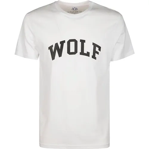 Baumwoll T-Shirt mit Print und Kurzarm , Herren, Größe: M - Equipe 55 - Modalova