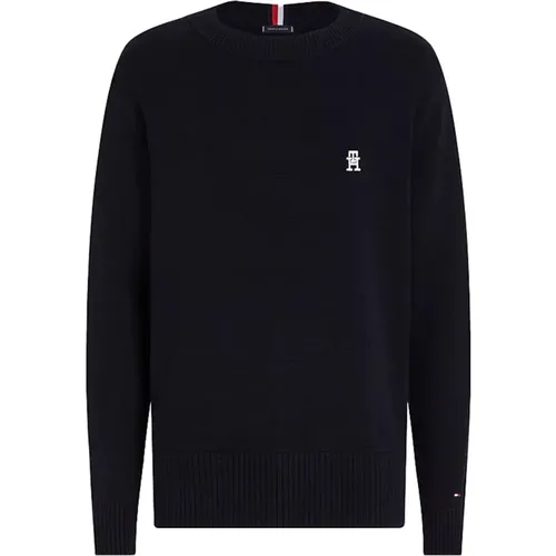 Men Sweater with New Monogram Relaxed Fit , male, Sizes: XL, M, 2XL, L, S - Tommy Hilfiger - Modalova