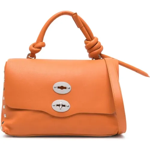 Grained Leather Bag with Stud Embellishment , female, Sizes: ONE SIZE - Zanellato - Modalova